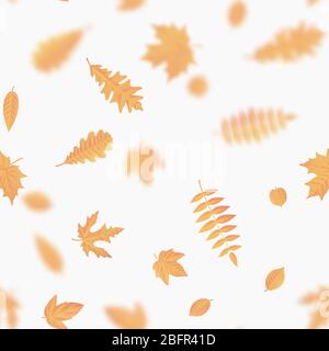 Composizione autunnale. Modello senza cuciture foglie di acero d'autunno. EPS 10 Illustrazione Vettoriale