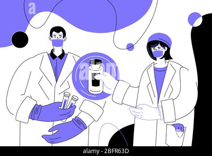 Laboratorio medico - moderno disegno piatto stile illustrazione Illustrazione Vettoriale