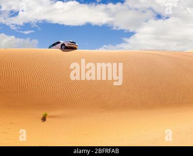 Safari in jeep fuoristrada nel bellissimo deserto di Omani Rub al-Chali Foto Stock