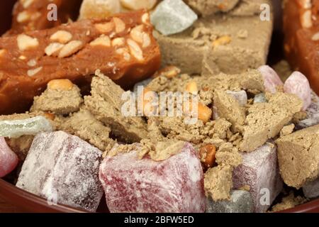 dolci orientali - da vicino sorbetto, halva e delizia turca Foto Stock