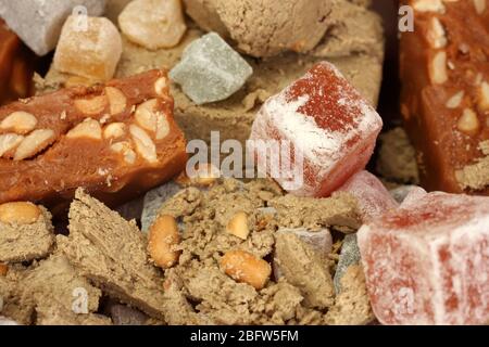 dolci orientali - da vicino sorbetto, halva e delizia turca Foto Stock