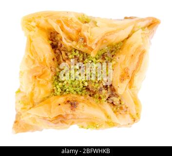 Dolce baklava isolato su bianco Foto Stock