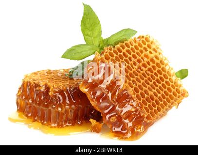 favi dolci alla menta, isolati su bianco Foto Stock