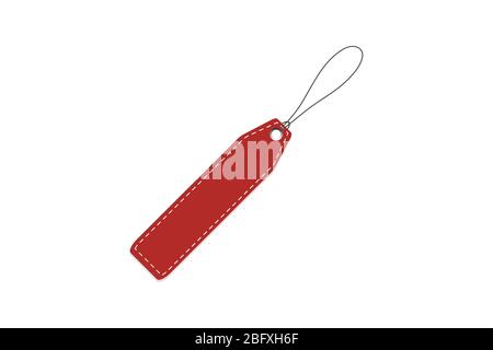 Etichetta prezzo rossa. Illustrazione vettoriale. Tag di sconto realistico, isolato. Illustrazione Vettoriale