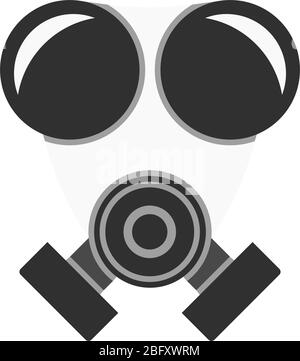 Un grafico di un respiratore utilizzato in cantieri edili o in ospedali. La maschera protegge tutti i virus, i batteri e gli inquinanti. Illustrazione Vettoriale