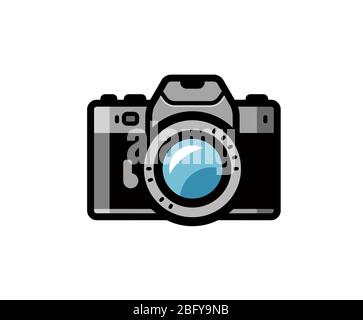 Icona della fotocamera. Illustrazione vettoriale isolata su sfondo bianco Illustrazione Vettoriale