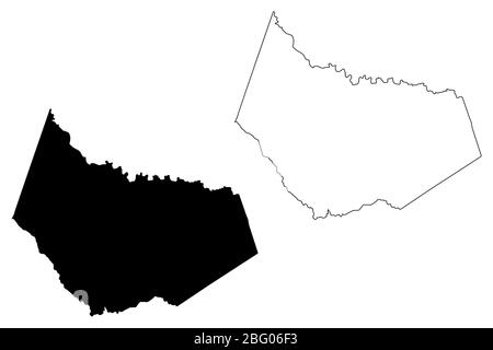 Barrow County, Georgia (Stati Uniti, Stati Uniti d'America, Stati Uniti, Stati Uniti, Stati Uniti) mappa illustrazione vettoriale, schizzo di scarabocchio mappa di Barrow Illustrazione Vettoriale