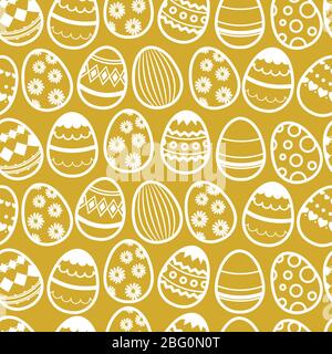 Felice pasqua ripetizione sfondo vettore. Carta da parati senza cuciture con uova. Modello pasquale senza cuciture con illustrazione delle uova Illustrazione Vettoriale