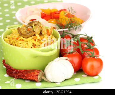 Delizioso pilaf con verdure Foto Stock