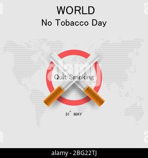 Mondo No Tobacco Day infografica sfondo design.World No Smoking Day typographical design elements.May 31st World no Tobacco Day.No Fumatura Day Awa Illustrazione Vettoriale