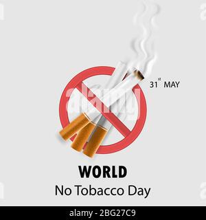 Mondo No Tobacco Day infografica sfondo design.World No Smoking Day typographical design elements.May 31st World no Tobacco Day.No Fumatura Day Awa Illustrazione Vettoriale