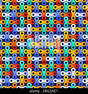 Metaballe elettriche, modello senza cuciture. Forme circolari organiche che si collegano tra loro. Uno sfondo dall'aspetto moderno che si tessere perfettamente come un motivo Illustrazione Vettoriale