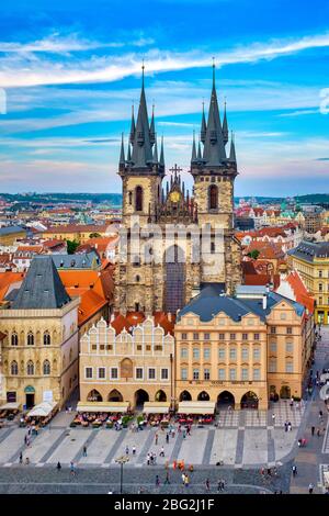 La chiesa di Nostra Signora di Tyn, Praga, Repubblica Ceca Foto Stock