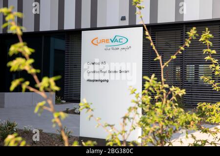 Tubingen, Deutschland. 19 Apr 2020. Speranza per il vaccino contro il virus corona dalla società farmaceutica di Tubingen CureVac AG. Tubingen, 19 aprile 2020 | utilizzo nel mondo Credit: dpa/Alamy Live News Foto Stock