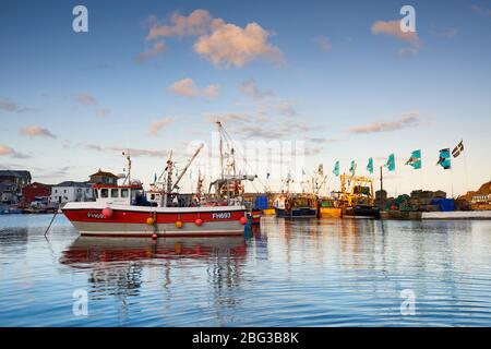 Pittoresco villaggio di pescatori di Mevagissey, Cornovaglia Foto Stock