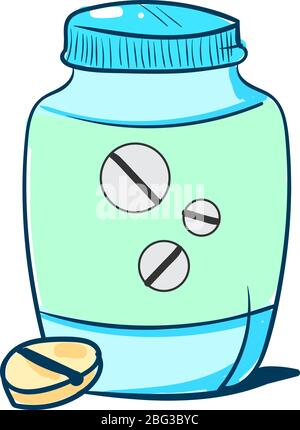 Medicina in vaso, illustrazione, vettore su sfondo bianco Illustrazione Vettoriale