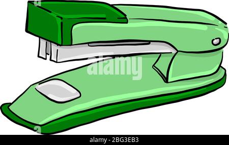 Pinzatrice verde, illustrazione, vettore su sfondo bianco Illustrazione Vettoriale
