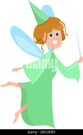 Fata dentale, illustrazione, vettore su sfondo bianco Illustrazione Vettoriale