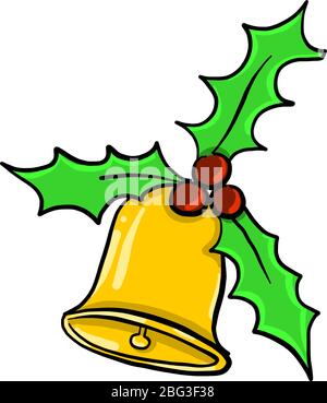 Campanello d'oro, illustrazione, vettore su sfondo bianco Illustrazione Vettoriale