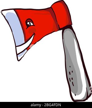 Ascia piccola felice, illustrazione, vettore su sfondo bianco Illustrazione Vettoriale