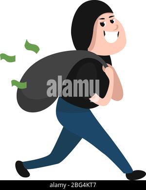 Rapina bancaria, illustrazione, vettore su sfondo bianco Illustrazione Vettoriale