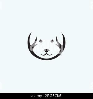 Modelli di disegno vettoriale del logo del cane animale Illustrazione Vettoriale