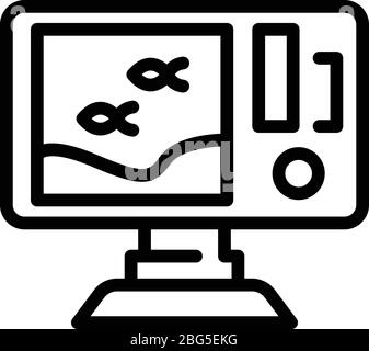 Icona del segnalatore acustico Fisherman, stile del contorno Illustrazione Vettoriale