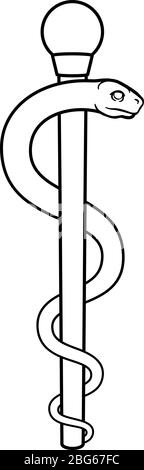 Rod of Asclepius medico simbolo Illustrazione Vettoriale