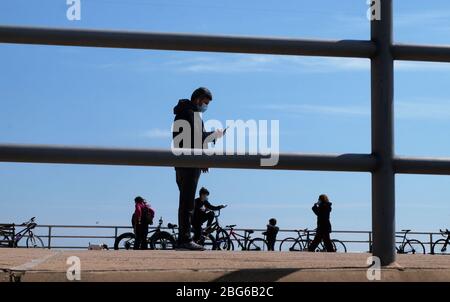 Coney Island, Brooklyn durante la pandemia di coronavirus aprile 2020 Foto Stock