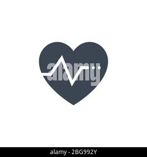 Icona del glifo vettoriale correlato a Ratev heartbeat. Illustrazione Vettoriale