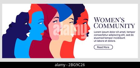 Women community and feminism movement. Illustrazione Vettoriale