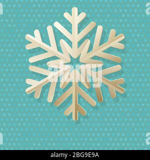 Carta di Natale d'epoca con pallino di polka e fiocco di neve. EPS 10 Illustrazione Vettoriale