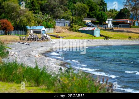 Stoney, sul lago Taupo, Isola del Nord Nuova Zelanda Foto Stock