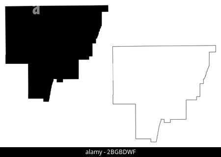 Catoosa County, Georgia (Stati Uniti, Stati Uniti d'America, Stati Uniti, Stati Uniti, Stati Uniti) mappa illustrazione vettoriale, schizzo di scarabocchio mappa Catoosa Illustrazione Vettoriale