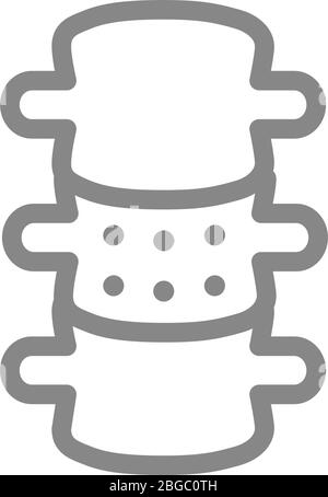 Icona della linea di ernia intervertebrale. Spondilite anchilosante, simbolo del canale spinale della malattia Illustrazione Vettoriale