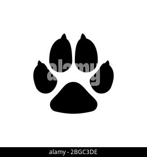 Zampa cani. Icona piatta Dog footprint. Illustrazione vettoriale Illustrazione Vettoriale