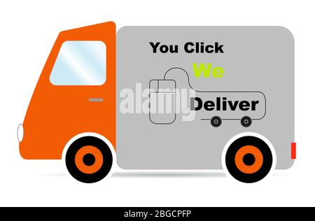 Fate clic su forniamo il concetto di acquisto online Illustrazione Vettoriale