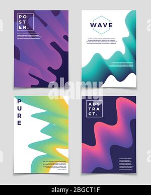 Forme colorate intrecciate. Design minimalista e moderno della copertura vettoriale. Copertina a colori opuscolo alla moda, banner dinamico e cartellone Illustrazione Vettoriale