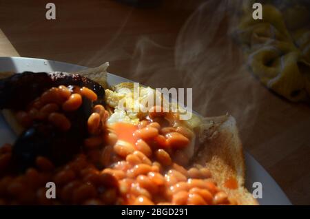 Colazione inglese completa tradizionale, colazione all'americana Foto Stock