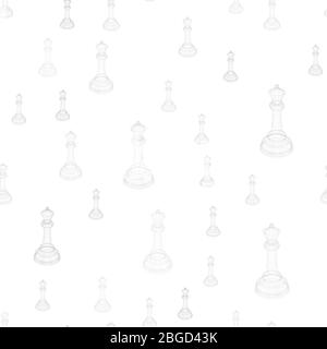 Disegno 3D senza cuciture della griglia della regina a scacchi. Concetto di gioco di Scacchi. Art. Poligonale Illustrazione Vettoriale