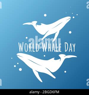 Disegno vettoriale balena per il mondo balene giorno simbolo. Sfondo del design vettoriale per la progettazione di elementi. Illustrazione vettoriale EPS.8 EPS.10 Illustrazione Vettoriale