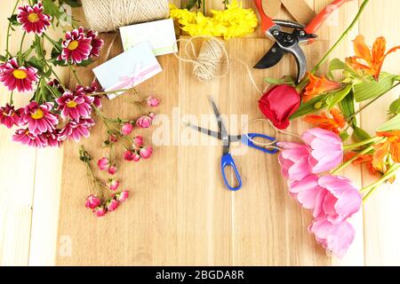 Luogo di lavoro del fioraio. Foto concettuale Foto Stock