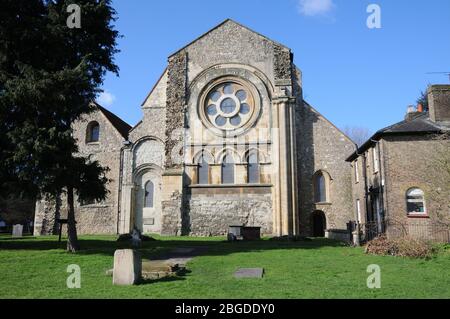 La chiesa dell'abbazia di Waltham, l'abbazia di Waltham, Essex, risale al 1050, fu eretta dal re Harold e sostituita da un edificio per l'orecchio. Foto Stock