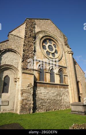 La chiesa dell'abbazia di Waltham, l'abbazia di Waltham, Essex, risale al 1050, fu eretta dal re Harold e sostituita da un edificio per l'orecchio. Foto Stock