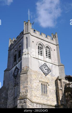 La chiesa dell'abbazia di Waltham, l'abbazia di Waltham, Essex, risale al 1050, fu eretta dal re Harold e sostituita da un edificio per l'orecchio. Foto Stock