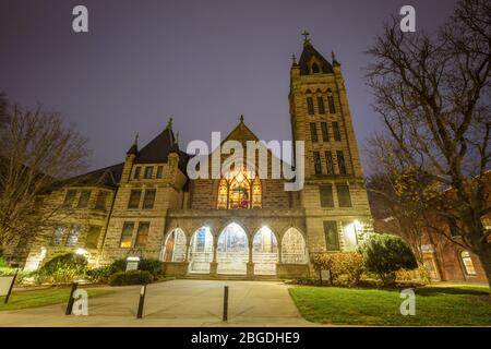 Chiesa Metodista unita Centrale ad Asheville. Asheville, Carolina del Nord, Stati Uniti. Foto Stock