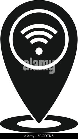 Icona del pin gps WiFi. Semplice illustrazione dell'icona del vettore di pin gps wifi per il disegno di fotoricettore isolato su sfondo bianco Illustrazione Vettoriale