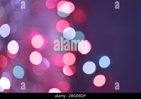 Bokeh sfondi colore viola. Sfondo astratto di porpora bokeh. Blu viola bokeh Foto Stock