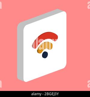 Icona del vettore semplice del segnale WiFi. Modello di disegno del simbolo dell'illustrazione per l'elemento UI mobile Web. Pittogramma isometrico a colori perfetto su quadrato bianco 3d. W Illustrazione Vettoriale