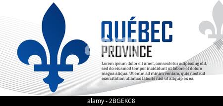 Quebec provincia del Canada emblema verticale intestazione banner design Illustrazione Vettoriale